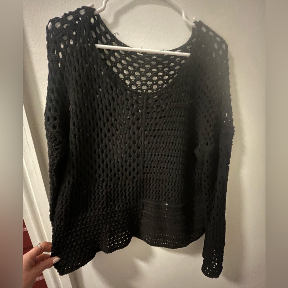 525 america black knit pullover sweater size M - Picture 3 of 5
